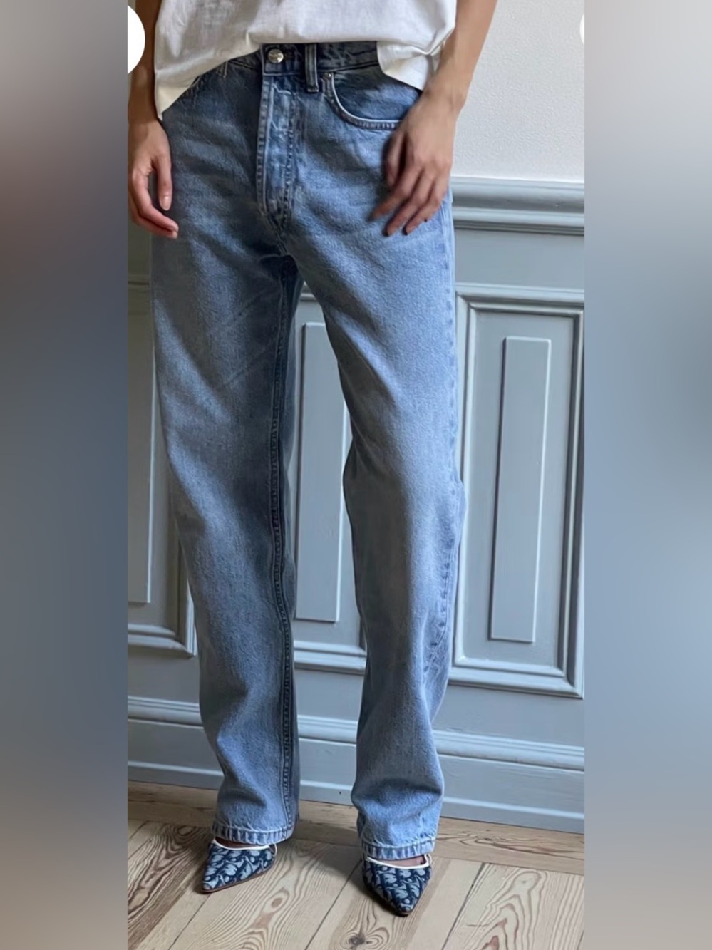 Djerf Avenue Women's Light Blue Boyfriend Jeans